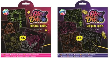 Grafix Kras kaartjes glow in the dark