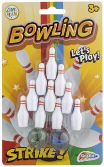 Grafix Mini Bowlingset 20x12cm wit