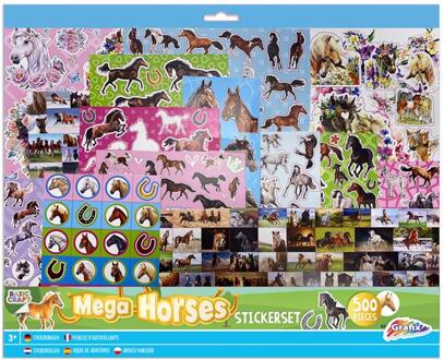 Grafix Paarden stickers set - voor kinderen - 500 stuks - paardenliefhebber artikelen  - Stickers Multikleur