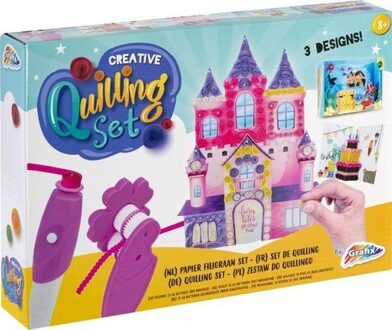 Grafix Quilling knutselset - Papier Filigraan set - prinsessen paleis bouwen Roze
