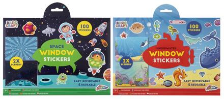 Grafix Raamstickers 100 stuks + 2 scenes verschillende