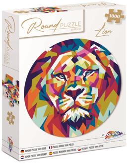 Grafix Ronde Puzzel Leeuw 1000 stukjes