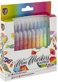 Grafix set a 24 Mini viltstiften in doos verschillende