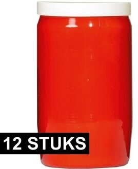 Grafkaars/gedenklicht - 12x - rood - 6 x 10 cm - 3 dagen brandtijd