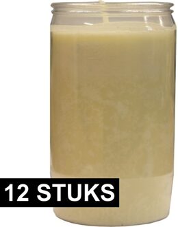 Grafkaars/gedenklicht - 12x - wit - 7 x 15 cm - 6 dagen brandtijd