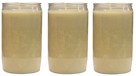 Grafkaars/gedenklicht - 3x - wit - 6 x 10 cm - 3 dagen brandtijd