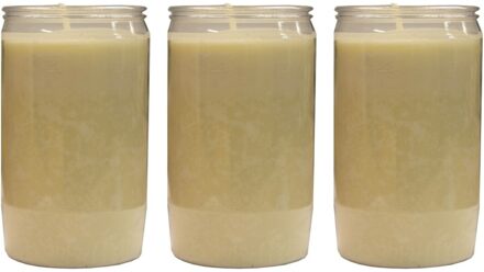 Grafkaars/gedenklicht - 3x - wit - 7 x 15 cm - 6 dagen brandtijd