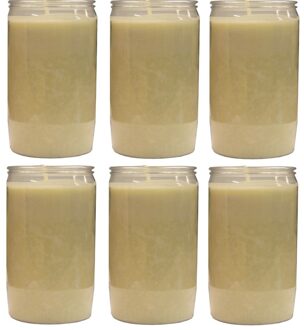 Grafkaars/gedenklicht - 6x - wit - 6 x 10 cm - 3 dagen brandtijd