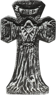Grafsteen Kruis Halloween (33x57cm) Zilver - Grijs