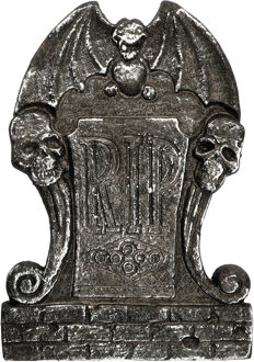 Grafsteen "RIP" Halloween (25x36cm) Zilver - Grijs