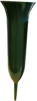 Grafvaas kunststof - groen - H37 cm - grafdecoratie - bloemenvaas voor herdenkingsplaats/kerkhof