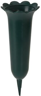 Grafvaasje - 31cm- donkergroen