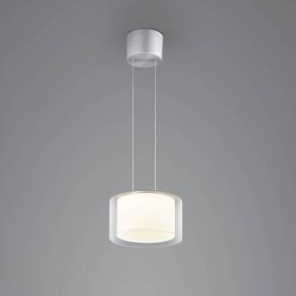Grand Clear LED hanglamp, 1-lamp, Ø 32 cm aluminium geëloxeerd, helder, opaalwit