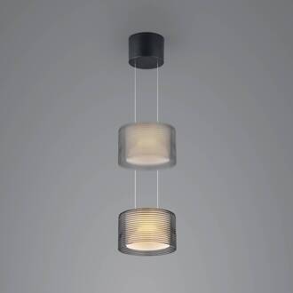 Grand Groove LED hanglamp, 1-lamp zwart/rook