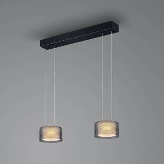 Grand Groove LED hanglamp, 2-lamps uitvoering zwart/rook