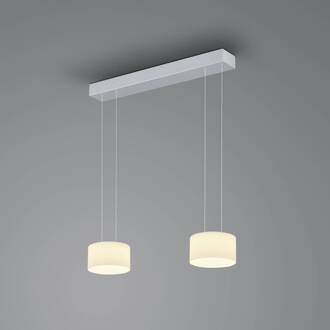 Grand Opal hanglamp, 2-lamps, aluminium aluminium geëloxeerd, opaalwit