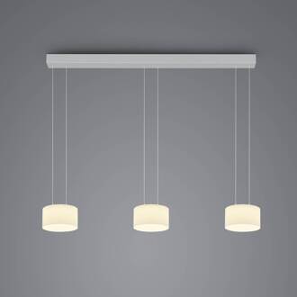 Grand Opal hanglamp, 3-lamps, aluminium aluminium geëloxeerd, opaalwit