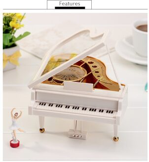Grand Piano Vormige Muziekdoos Met Kleine Kruk Creatieve Cadeau Voor Valentijnsdag Klassieke Muziek Doos
