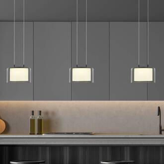 Grand Smoke LED hanglamp, 3-lamps antraciet, rookgrijs
