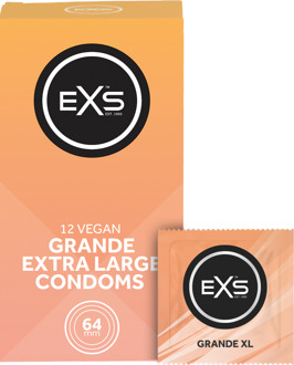 Grande XL 64mm Condooms 12 stuks Transparant - 64 (omtrek 13-14 cm)