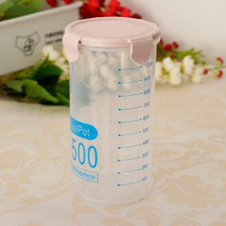 Granen Container Luchtdichte Opslag Meel Container Droog Voedsel Opslag Container roze 1500ml