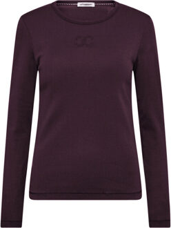 Grannycc embroideryt ls tee plum Paars - XS