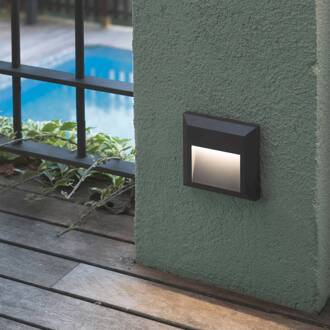 Grant - hoekige LED - outdoor wandlamp donkergrijs