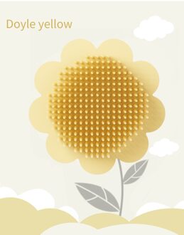 Grapefruit Smaak Baby Siliconen Shampoo Borstel Schoon Hoofd Exfoliërende Douche Bad Carebaby Spons Bad geel