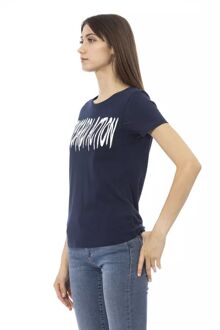 Graphic T-shirt Korte Mouwen Rund Hals Top Navy