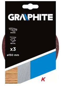Graphite Schuurschijf Met Velcro 150mm - K150 (3 St.)