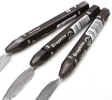 Graphite Stick Set - Water Soluble - 4B 6B 10B, Art Drawing Supplies for Sketch & Shading Pencils, Artist Sketching - 3 Pcs