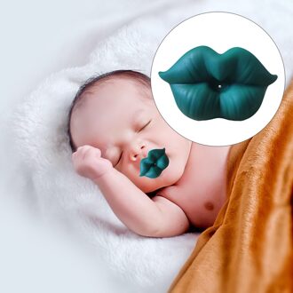 Grappig Lippen Baby Fopspenen Soft Silicone Baby Fopspeen Voor Peuter Pasgeboren Te Reinigen donker groen