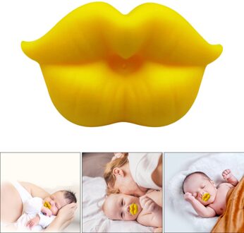 Grappig Lippen Baby Fopspenen Soft Silicone Baby Fopspeen Voor Peuter Pasgeboren Te Reinigen geel
