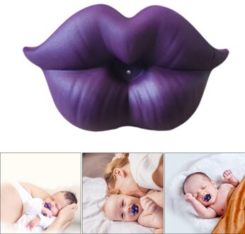 Grappig Lippen Baby Fopspenen Soft Silicone Baby Fopspeen Voor Peuter Pasgeboren Te Reinigen paars