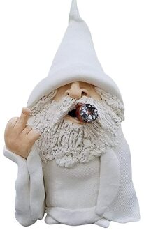 Grappig Roken Dwerg Tuin Sculptuur Ornamenten Scornful Wizard Gnome Standbeeld Indoor Outdoor Beeldje Voor Home Tuin Decoratie
