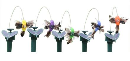 Grappig Solar Speelgoed Flying Fladderende Hummingbird Aangedreven Vlinders Vogels Voor Tuin Decoratie