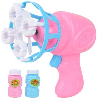 Grappige Automatische Bubble Blower Fan Elektrische Bubble Machine Outdoor Kinderen Speelgoed Game Funny Brinquedos Juguetes Игрушки Антистресс Roze