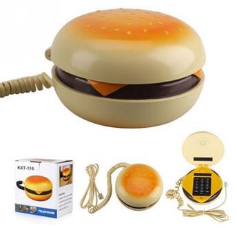 [Grappige] Duurzaam CB2 Novetly Juno Hamburger Cheeseburger Burger Vaste Telefoon Novelty Echt Telefoon Brood Model Telefoon Leuke