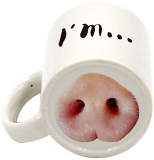Grappige Hond Varken Neus Mok Cup Creatieve Keramische Mark Drank Lachen Thee Koffie Cups Pig Nose