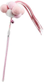 Grappige Kat Stok Speelgoed Kwasten Teaser Training Wand Stick Floss Voor Katten) roze
