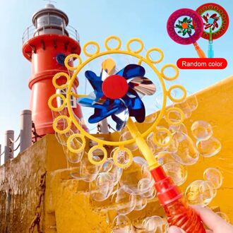 Grappige Kleurrijke Outdoor Bubble Blower Machine Grote Bubble Zeep Gereedschap Speelgoed Windmolen Maken Blower Bellen Machine Speelgoed Leveringen