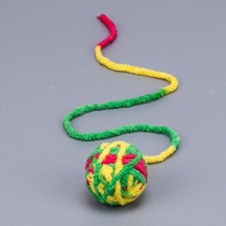 Grappige Lange Staart Fuzzy Katten Wol Bal Speelgoed Kleurrijke Touw Bal Huisdier Kat Speelgoed Teaser