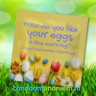 Grappige Paascondooms - Easter Condoms (3 Stuks) Engels Transparant - 53 (omtrek 11-11,5 cm)