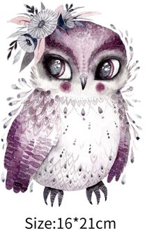 Grappige Uil Parches Diy Geappliceerd Voor Meisjes Kleding Warmteoverdracht Vinyl Patches Set Iron-On Parches Gebruik Wasbare stickers 16x21cm