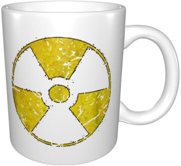 Grappige Vintage Radioactieve Nucleaire Oorlog Symbool Mok Koffie Kop Beker Mok Steengoed Kat Mok