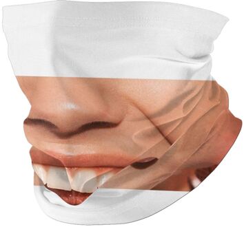 Grappige Vrouw S Lachend Gezicht Met Tong Uit Hipster Sjaals Bandana