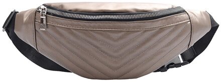 Grappige Vrouwen Pu Leer Rits Taille Pouch Waterdichte Sport Running Heuptas Bum Taille Packs roos goud