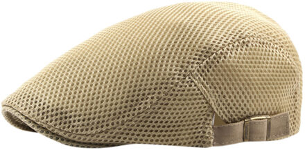 Gratis Struisvogel Casual Unisex Ademend Mesh Platte Top Hoed Baret Zomer Stijl Verstelbare Stijl Effen Kleur Ademende Hoed BG