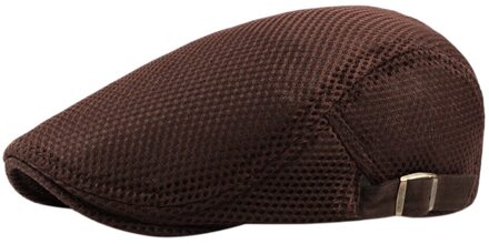 Gratis Struisvogel Casual Unisex Ademend Mesh Platte Top Hoed Baret Zomer Stijl Verstelbare Stijl Effen Kleur Ademende Hoed CO