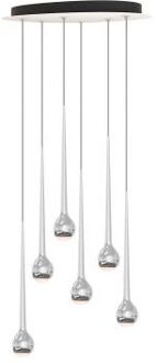 Grau Falling Sun Chandelier 6 - Gepolijst